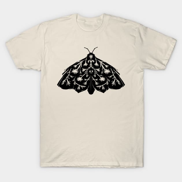 Moth Linocut T-Shirt by archvinde